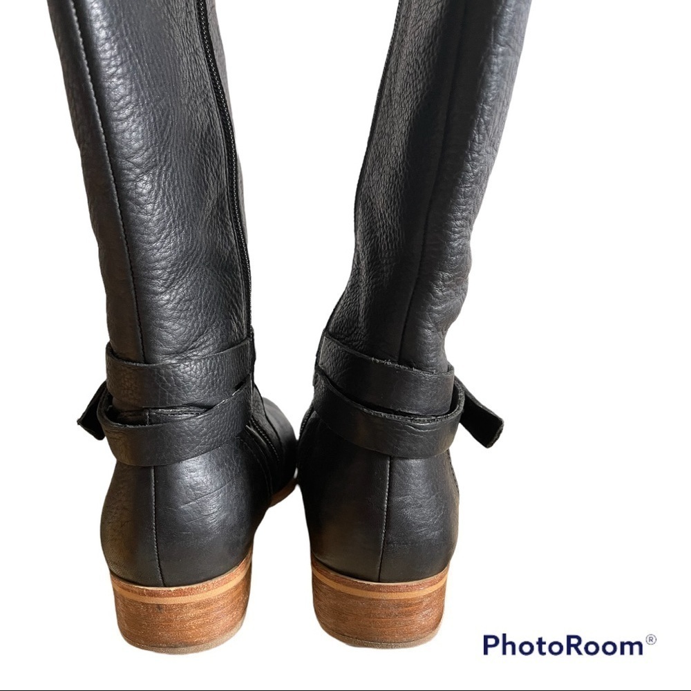 Lands End Tall Black Leather Riding Boots 6.5 - Picture 7 of 11